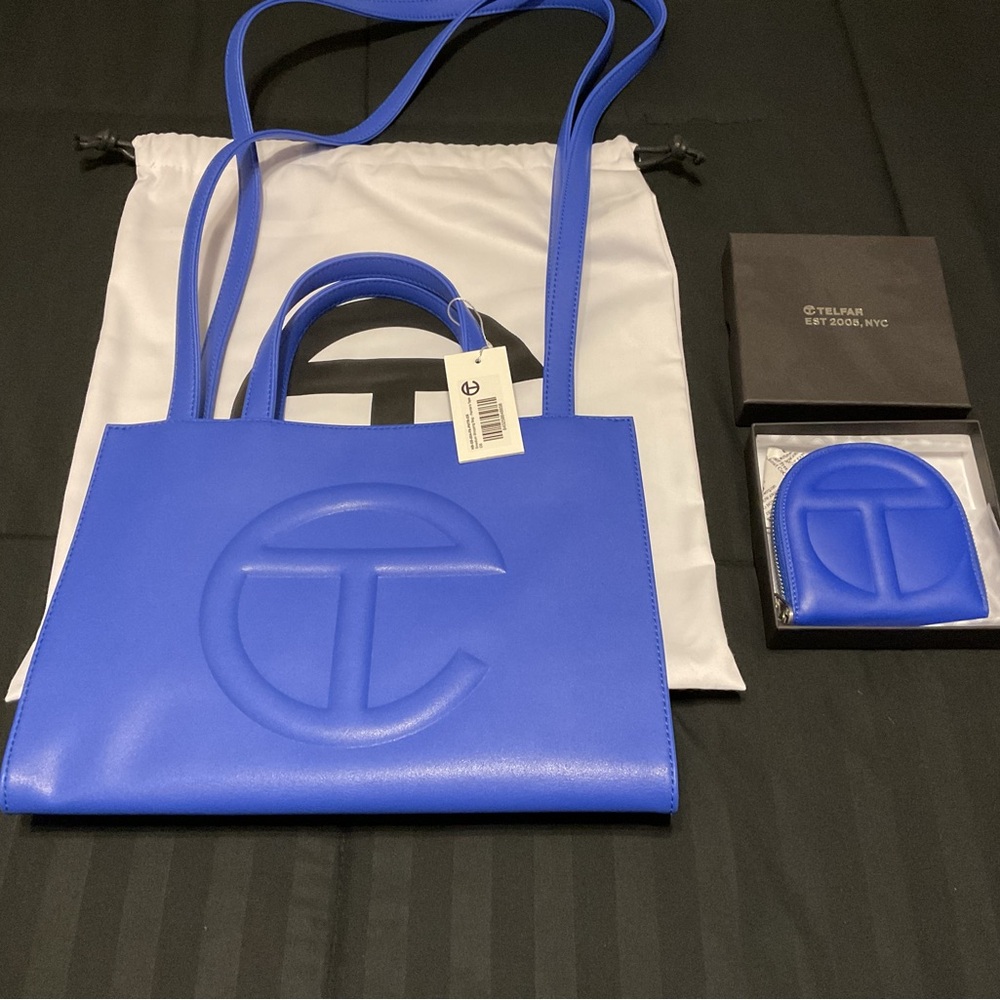 Telfar Shmedium Painters’ Tape Tote Bag w/ Painters’ Tape Wallet